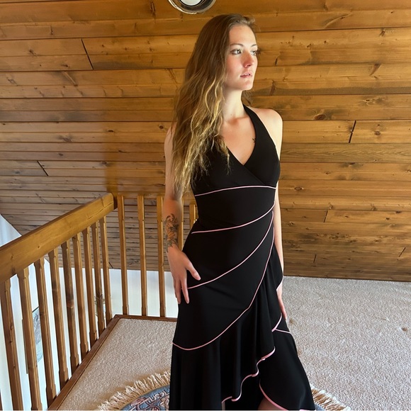 Y2k black evening formal high low dress - Picture 3 of 6
